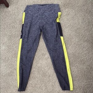 Kickin’ Asphalt Running and Work Out Gray and Yellow Athletic Leggings